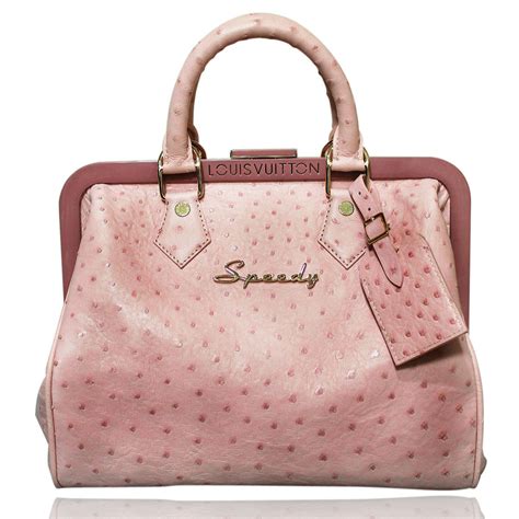 louis vuitton pink ostrich bag